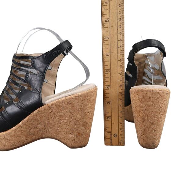 Jambu Shoes Womens 9 Sandals Wedge Platform Fashion Caged Peep Toe Cushioned JBU - Picture 6 of 14